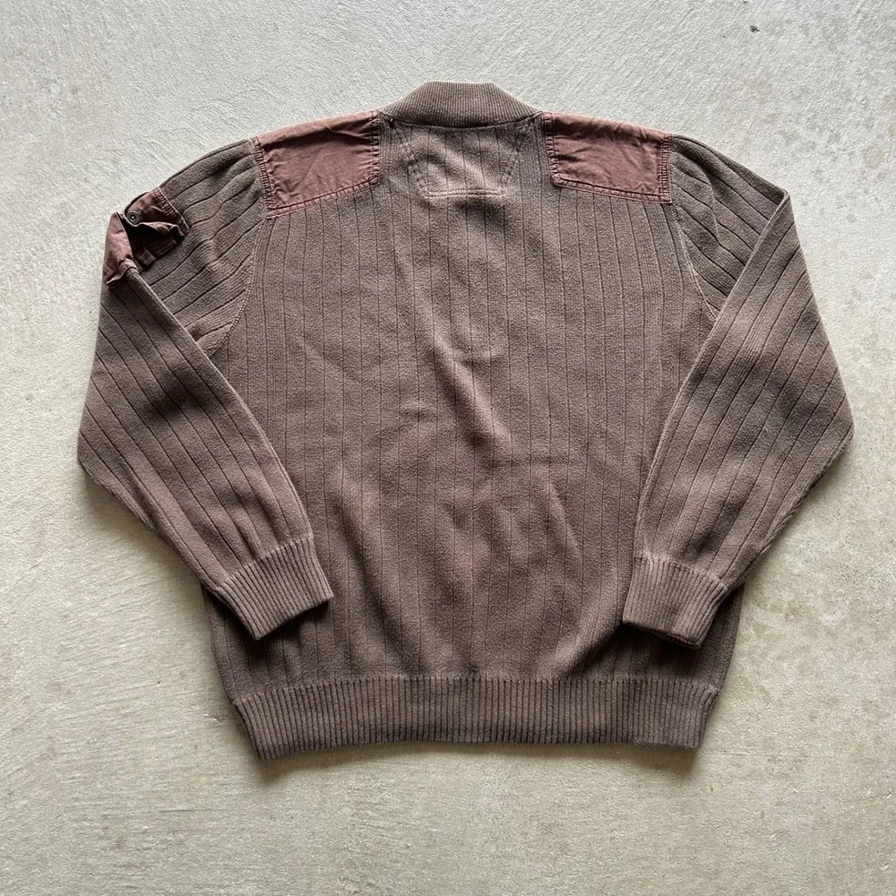 Vintage Eddie Bauer Sport Shop Sweater Size XL Brown Henley‎ Ribbed Pullover - Picture 5 of 6